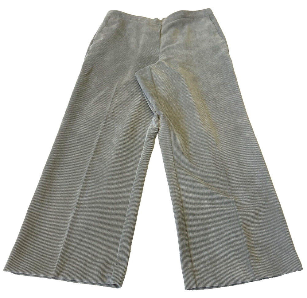 Alfred Dunner Women's Corduroy Pull On Pants Size 14P Grey Pockets
